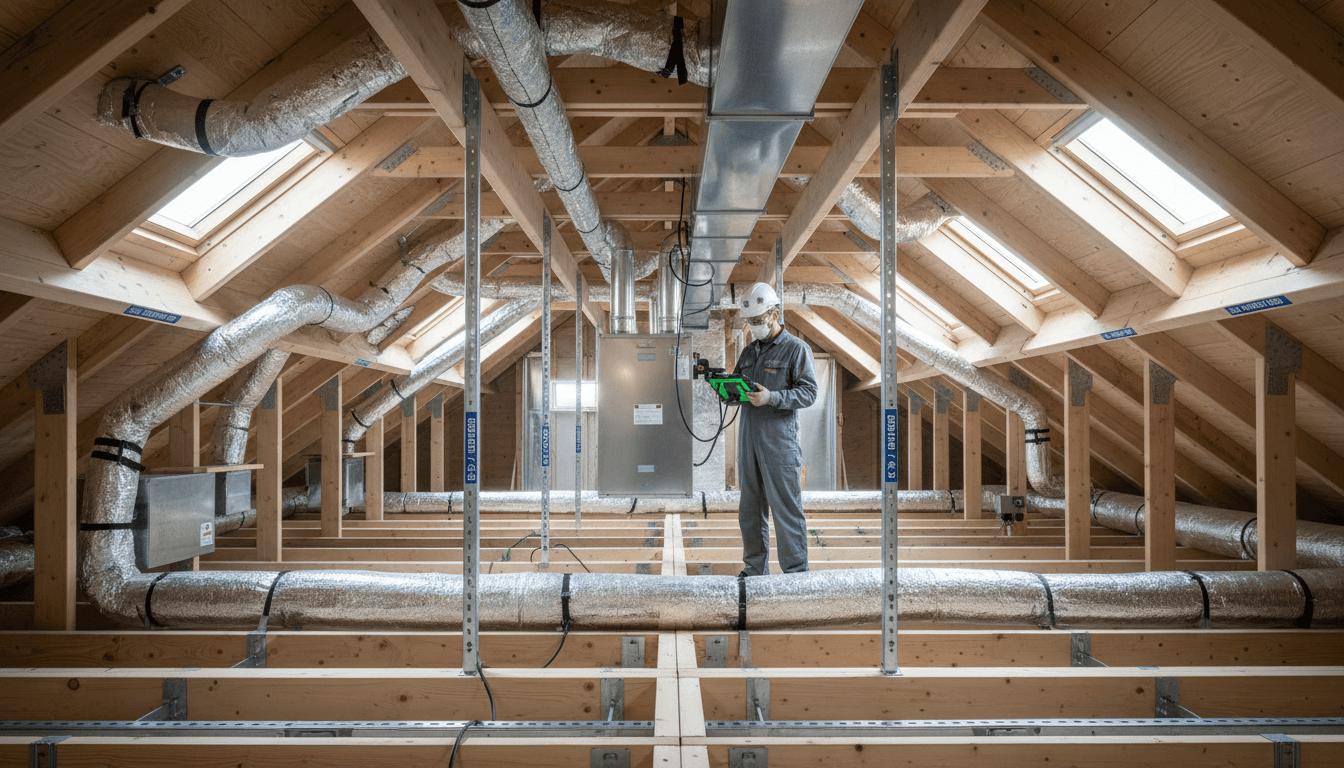 HVAC installation in commercial building